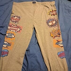 Women leggings size 3x Queen Comic Strips colorful